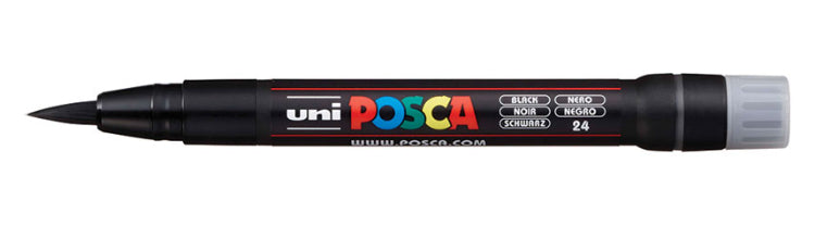 Uni-Ball POSCA Kreativ-/Pigmentmarker – schwarz, deckend, schnell trocknend – für viele Oberflächen