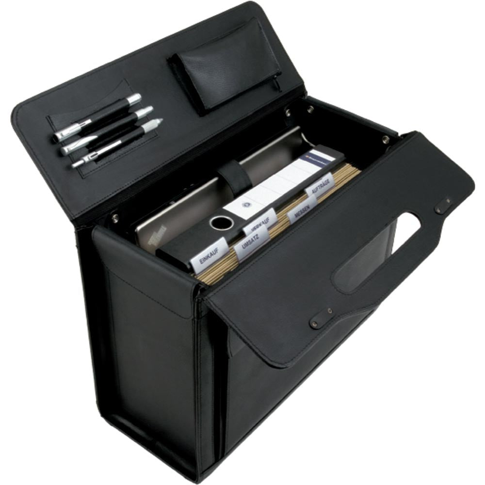 Alassio ANCONA – Pilotenkoffer, Leder, Kombinationsschloss, für Notebooks bis 15", Schwarz, 45 × 35,5 × 21 cm