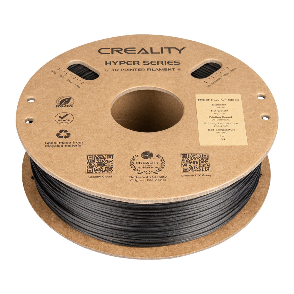 Creality 3D-Drucker-Filament Hyper PLA-Carbon 1,75 mm Schwarz, 1 kg – für Creality K1-C, K1 Max