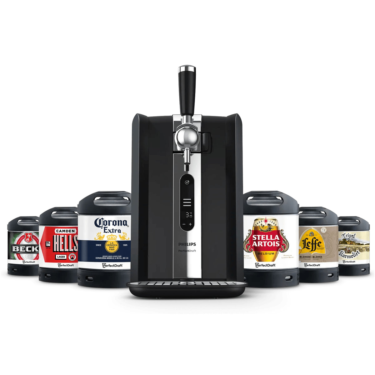 Philips PerfectDraft Bierzapfanlage HD3770/90 – 75 W, 26×48,2×46,3 cm – Schwarz/Silber
