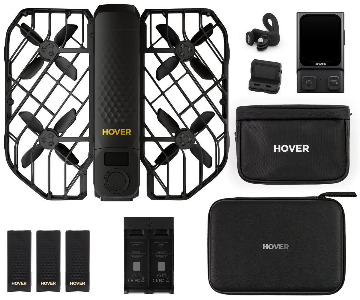 HOVERAir X1 PROMAX Kit – Quadrocopter (RTF), 1/1,3", 48 MP, 1080p, 120 fps, 16 min Flugzeit, schwarz