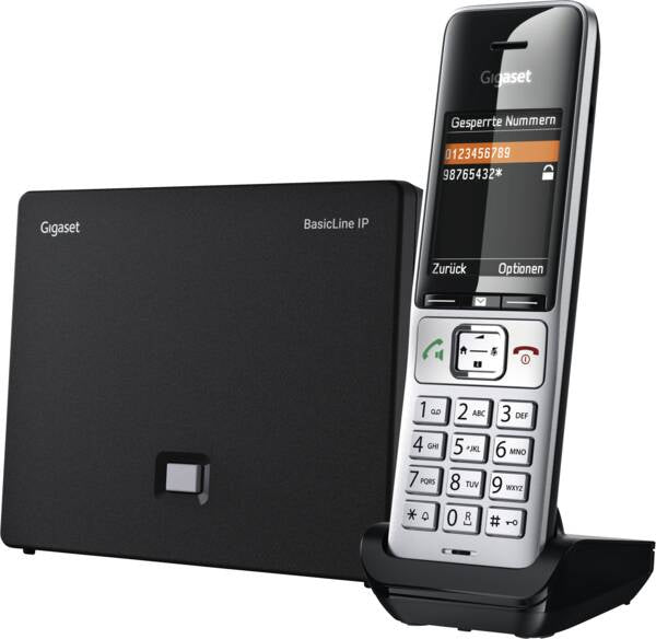 Gigaset BasicLine IP Comfort 500HX – DECT-Telefon mit Basis, IP20, schwarz