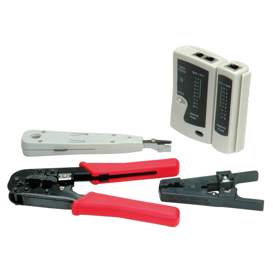 VALUE Netzwerk-Kabeltester – RJ45, LED-Anzeige, Grau