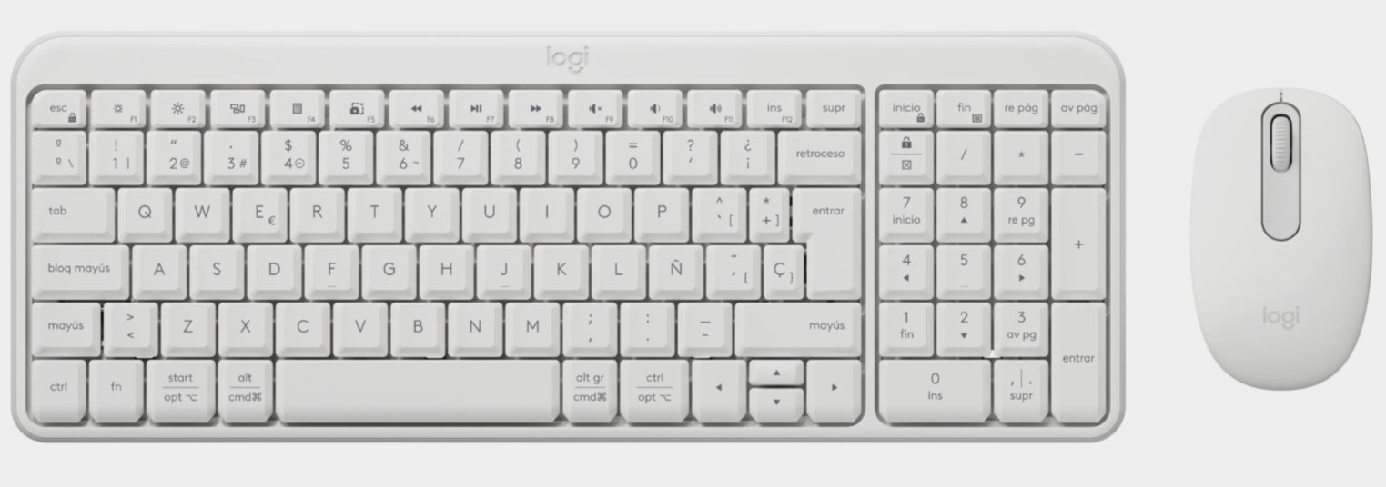 Logitech MK250 – Tastatur- und Maus-Set – Bluetooth & 2,4 GHz – QWERTY (ES) – Weiss