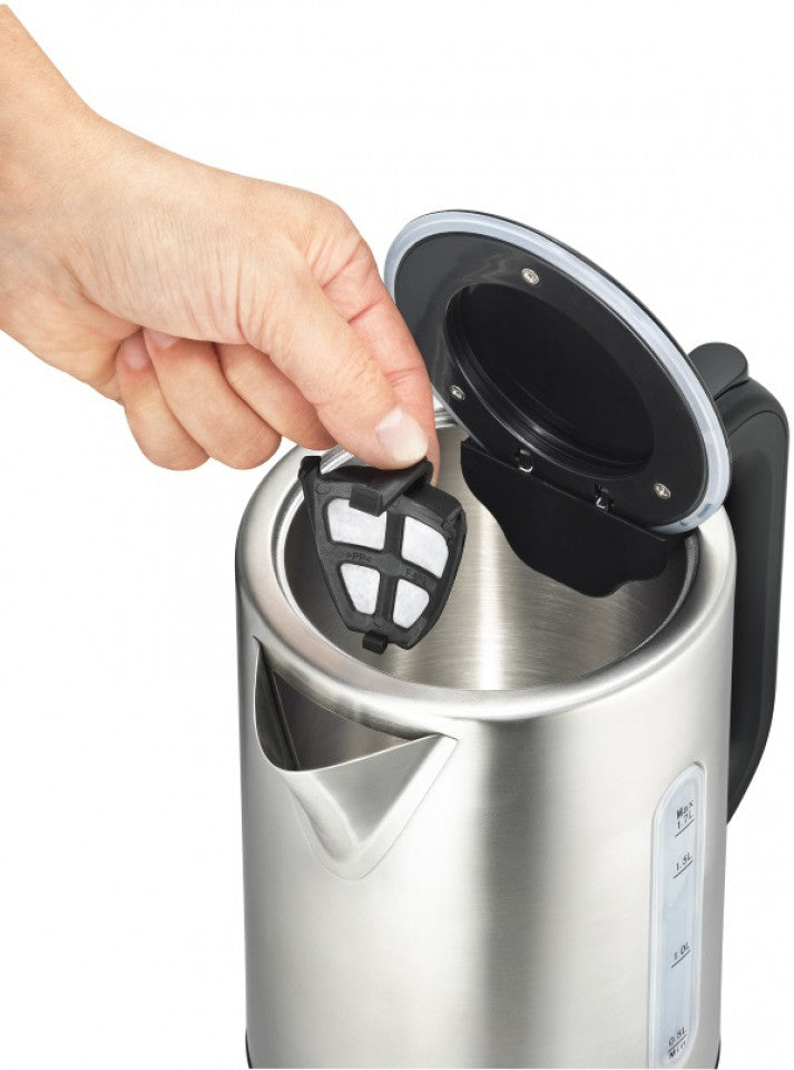 Solis Digital 5516 – Wasserkocher 1,7 l, Temperaturregler, Edelstahl, Silber