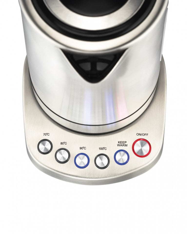 Solis Digital 5516 – Wasserkocher 1,7 l, Temperaturregler, Edelstahl, Silber
