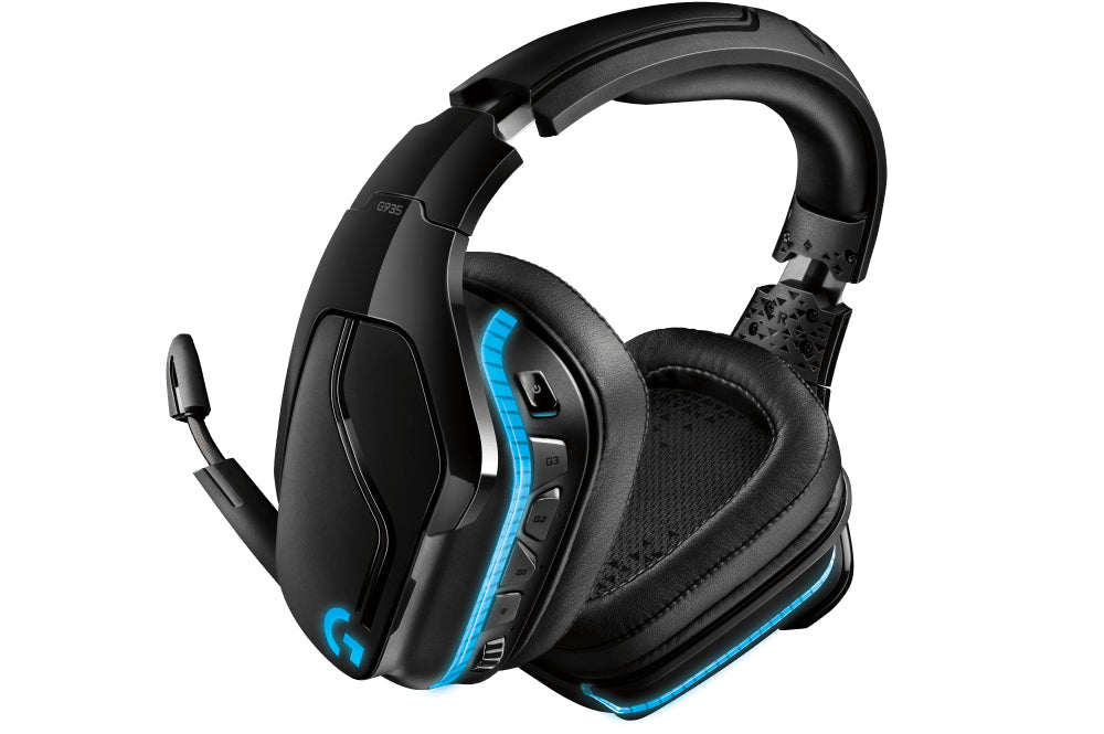 Logitech G G935 Gaming-Headset – Over-Ear, Stereo, Kabel + BT, ANC, mit USB-A-Dongle, Schwarz/Blau