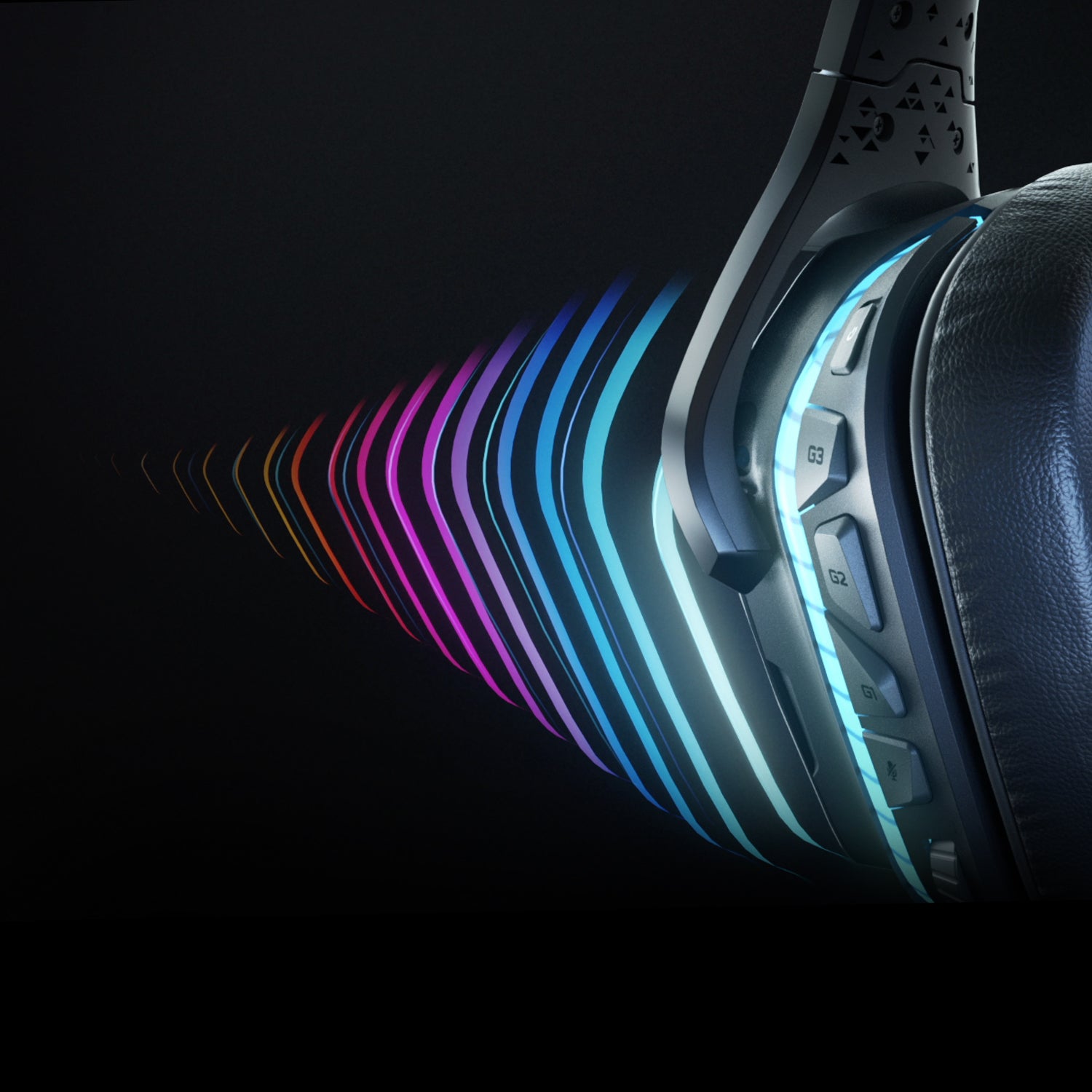 Logitech G G935 Gaming-Headset – Over-Ear, Stereo, Kabel + BT, ANC, mit USB-A-Dongle, Schwarz/Blau