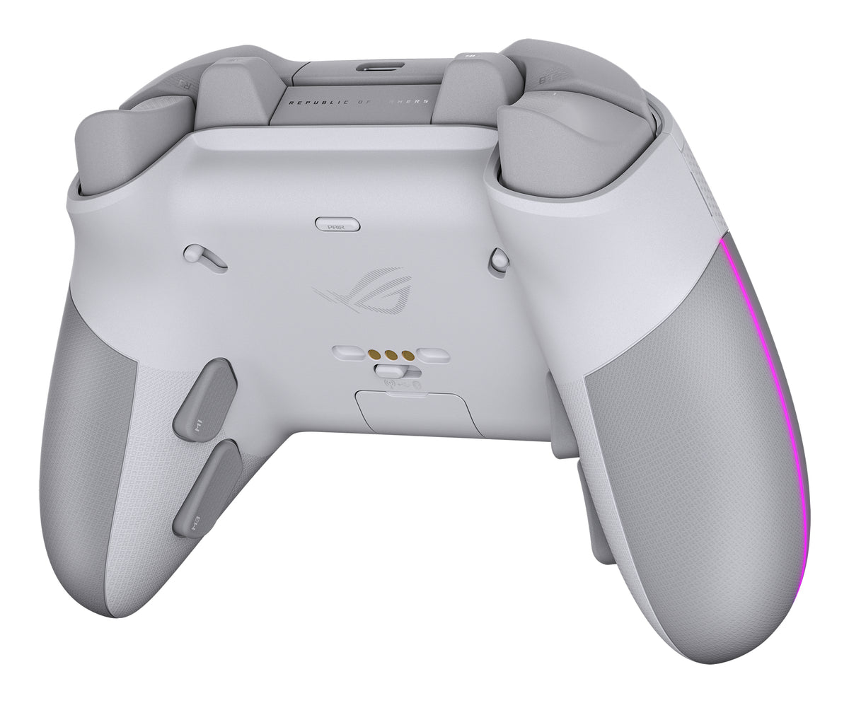 ASUS ROG Raikiri II Pro – Gamepad – USB + RF + Bluetooth, Eingebautes Display, 79 h Akku, für PC & Android, Weiss