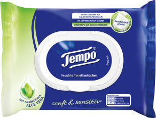 Tempo Feuchtes Toilettenpapier – Aloe Vera, dermatologisch getestet – 42 Tücher