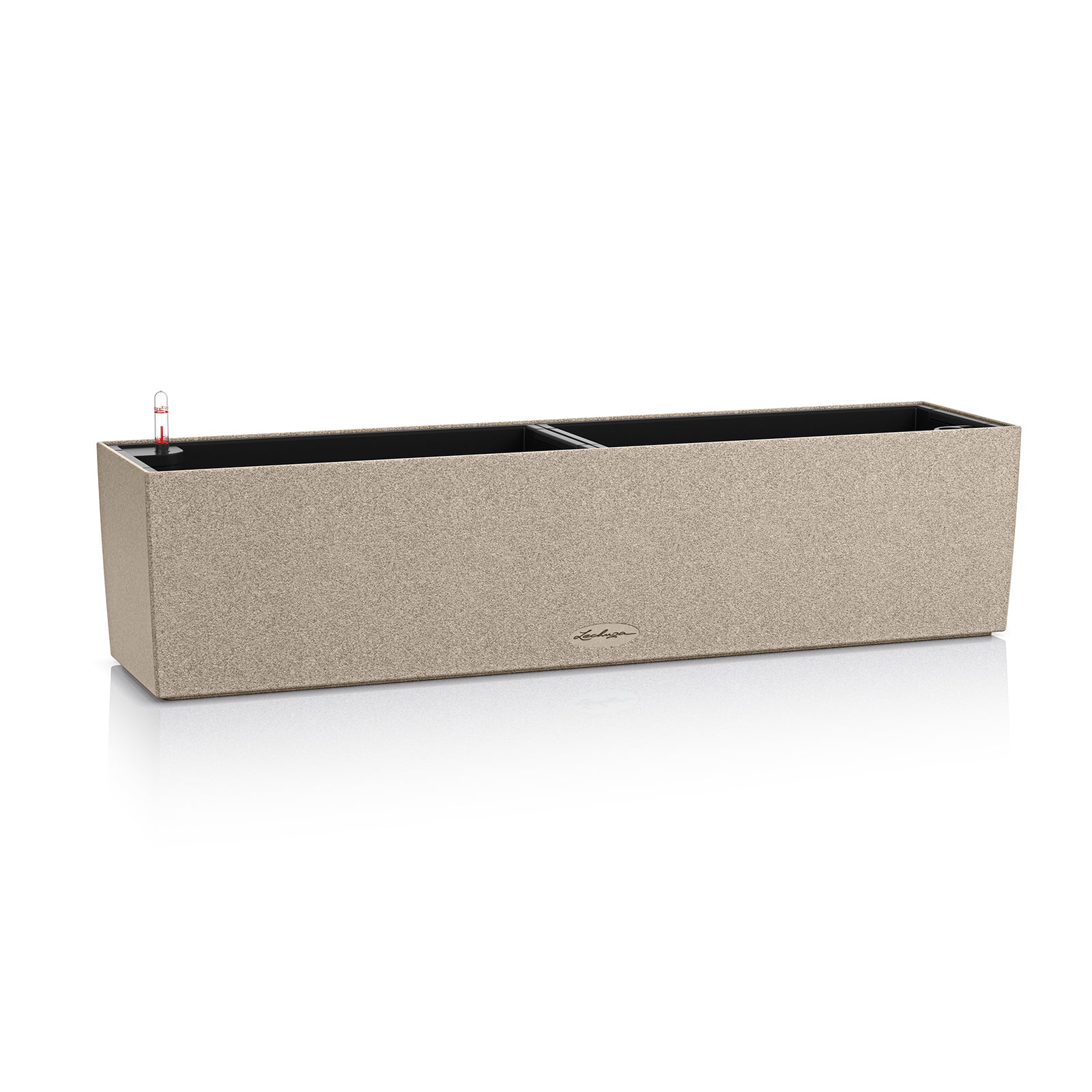 LECHUZA BALCONERA Stone 80 Blumentopf – 79 × 19 × 21 cm – Kunststoff, beige
