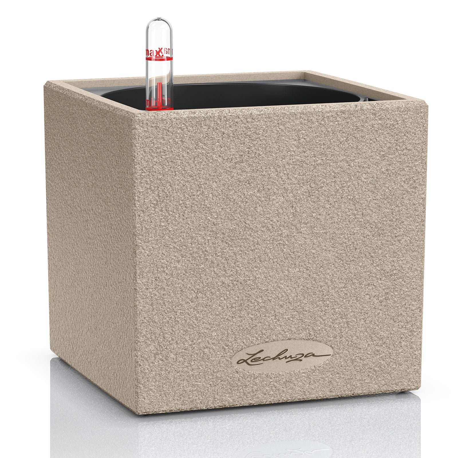 LECHUZA CANTO Stone Topfpflanzer – 14 × 14 × 14 cm, 700 ml – Polypropylen (PP), beige