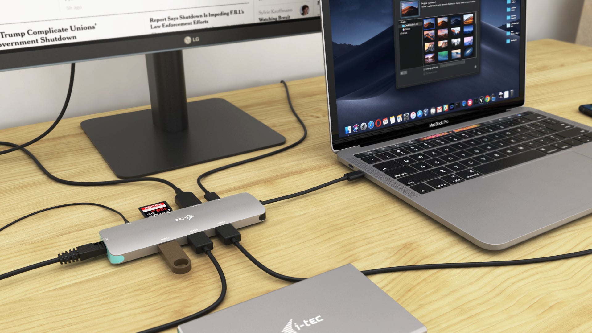 i-tec MetalNano Dockingstation – USB-C, 1× HDMI, 3× USB-A, 100 W PD, GbE, SD/microSD, für Windows/Mac/Linux