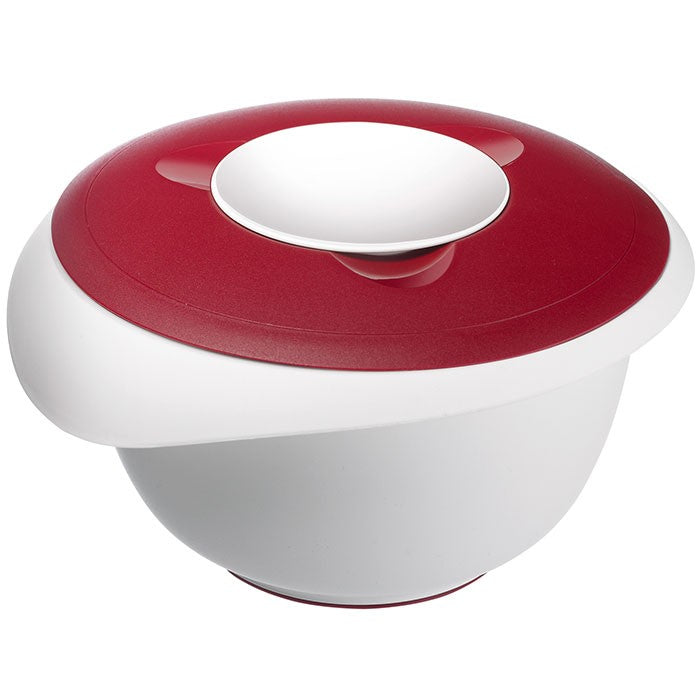 Westmark Rührschüssel 2,5 l, Ø 24,5 × 14,2 cm, Kunststoff, mit Spritzschutz, Rot