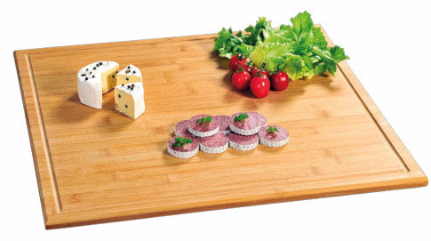 Kesper Schneidebrett 56 × 50 × 4 cm, Bambus, mit Saftrille