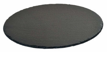Kesper Schieferplatte – 5er Set, Ø 35,5 cm, H 0,7 cm, Schiefer, Schwarz