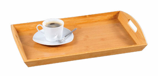 Kesper Serviertablett 48 × 31 × 5,5 cm, Bambus/MDF, 4 Stk., Braun