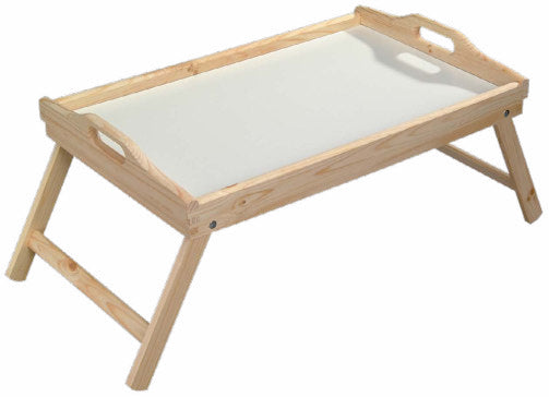 Kesper Bett-Serviertablett – 50,0 × 30,5 × 23,0 cm, Holz (Kiefer/MDF), Weiss/Braun