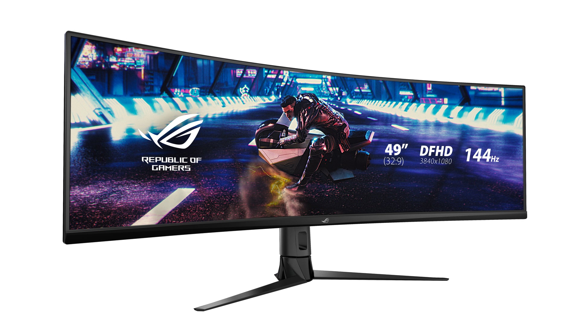 ASUS XG49VQ – Monitor, 49", 3840 × 1080 (UltraWide Full HD), VA, 144 Hz, 450 cd/m², VESA 100 × 100, Schwarz