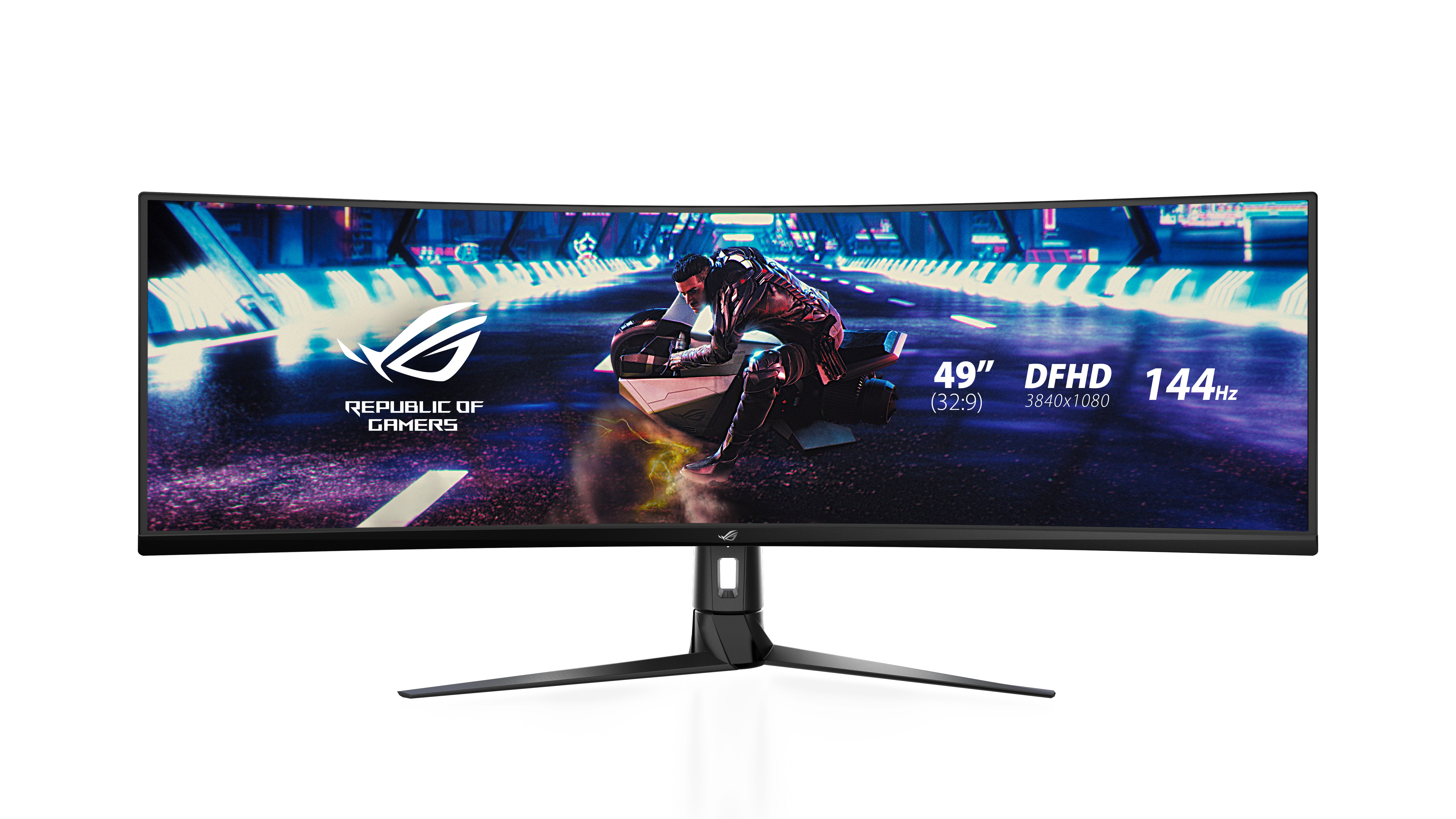 ASUS XG49VQ – Monitor, 49", 3840 × 1080 (UltraWide Full HD), VA, 144 Hz, 450 cd/m², VESA 100 × 100, Schwarz