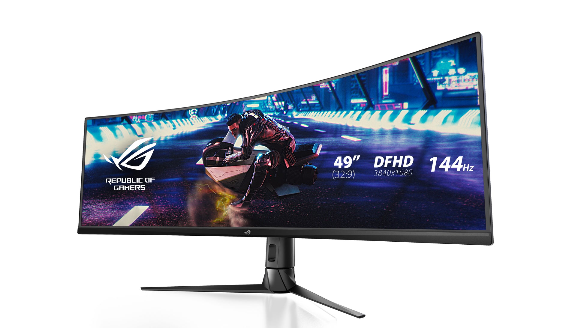 ASUS XG49VQ – Monitor, 49", 3840 × 1080 (UltraWide Full HD), VA, 144 Hz, 450 cd/m², VESA 100 × 100, Schwarz