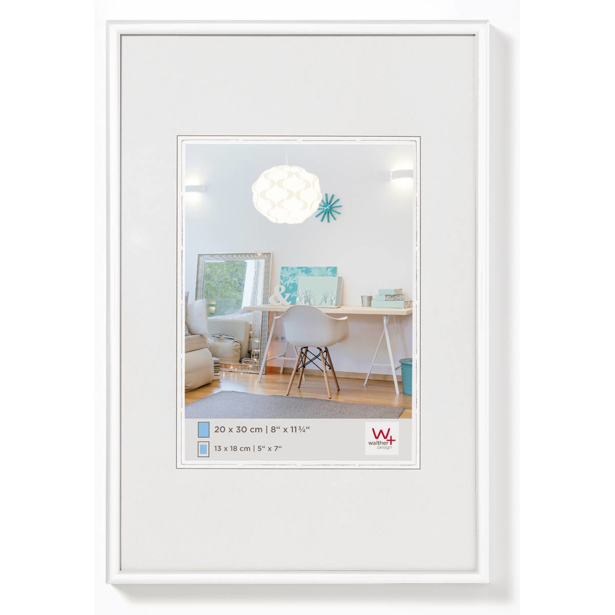 Walther Design Wechselrahmen, weiss, Kunststoff, 18 × 24 cm, mit Aufsteller und Aufhänger – eco:plus