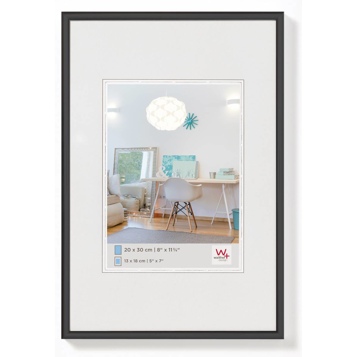 Walther Design Wechselrahmen New Lifestyle, Kunststoff, Schwarz, 18 × 24 cm – eco:plus, recyclingfähig