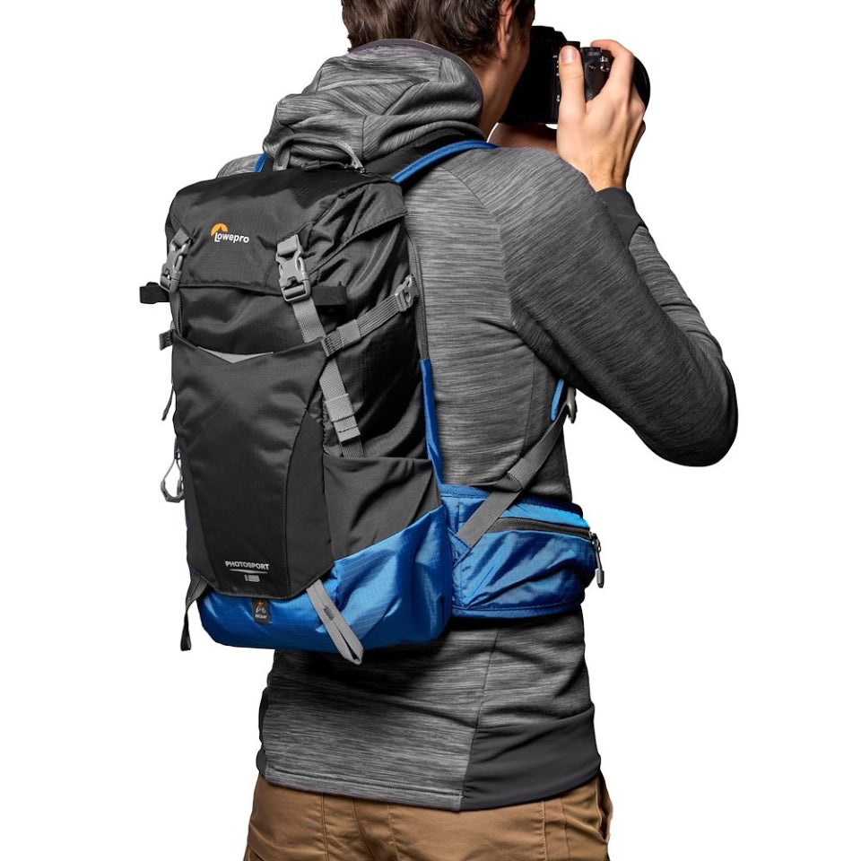 Lowepro PhotoSport BP 15L AW III Kamerarucksack – 15 l, herausnehmbares Kamerafach – Blau/Grau