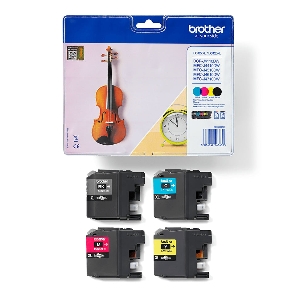 Brother Tintenpatronen-Multipack CMYK, XL, original – für DCP-J4110DW, MFC-J4410DW, MFC-J4510DW und andere