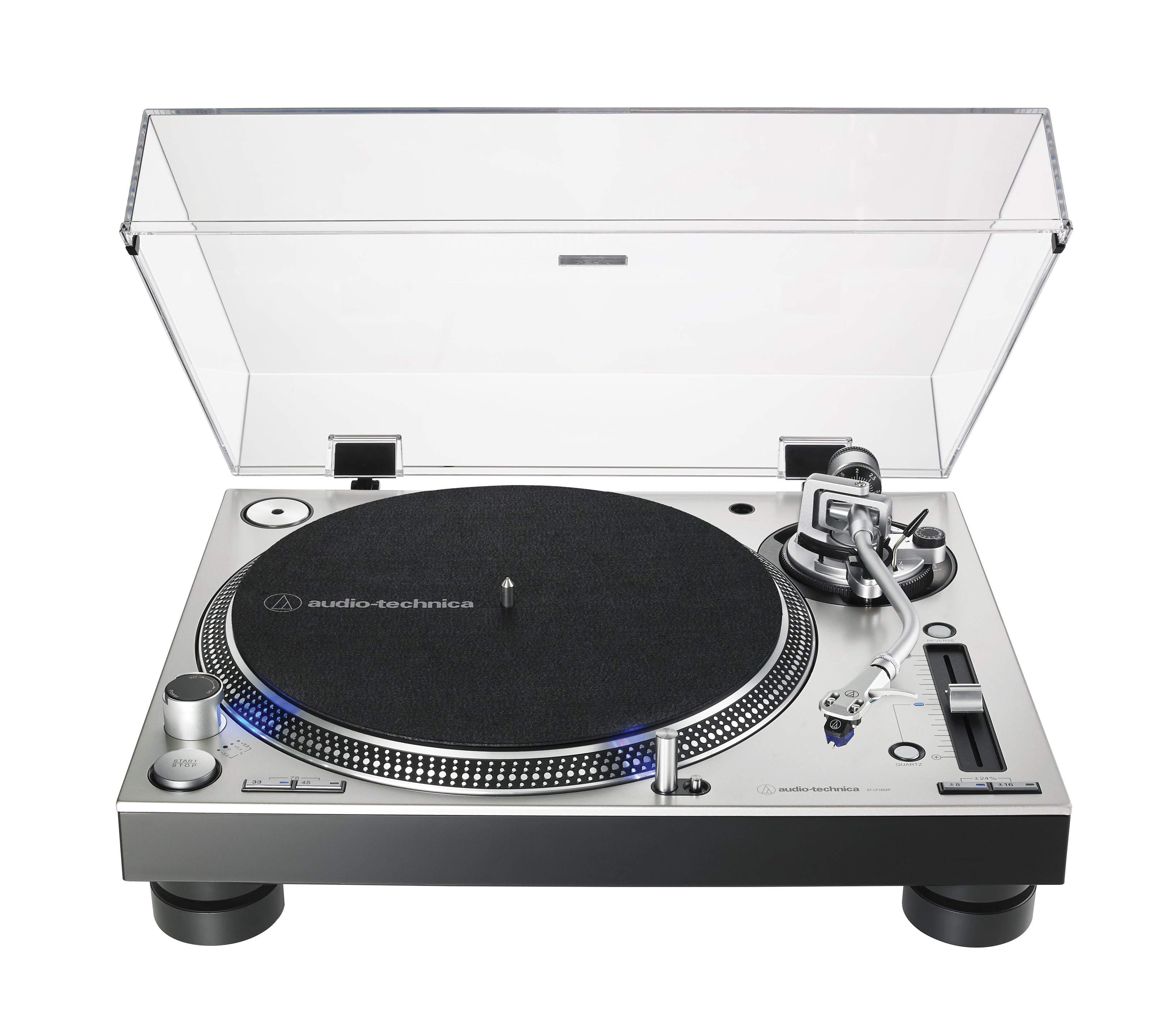 Audio-Technica AT-LP140XP – Plattenspieler (Direktantrieb, manuell), 33⅓/45/78 U/min – Silber
