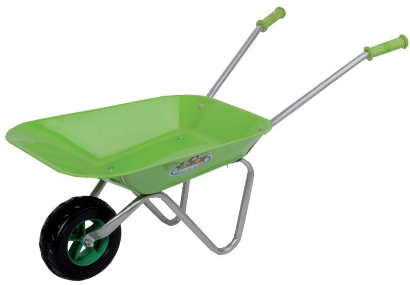 Esschert Design Kinderschubkarre – grün – Metall – 41 × 76,5 × 43 cm – ab 3 J.