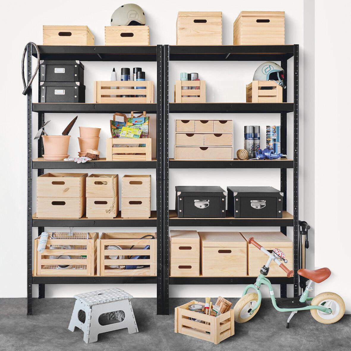 Zeller Present Aufbewahrungsbox ohne Deckel – Kiefernholz – Braun – 300 × 150 × 400 mm – Set 6 Stück