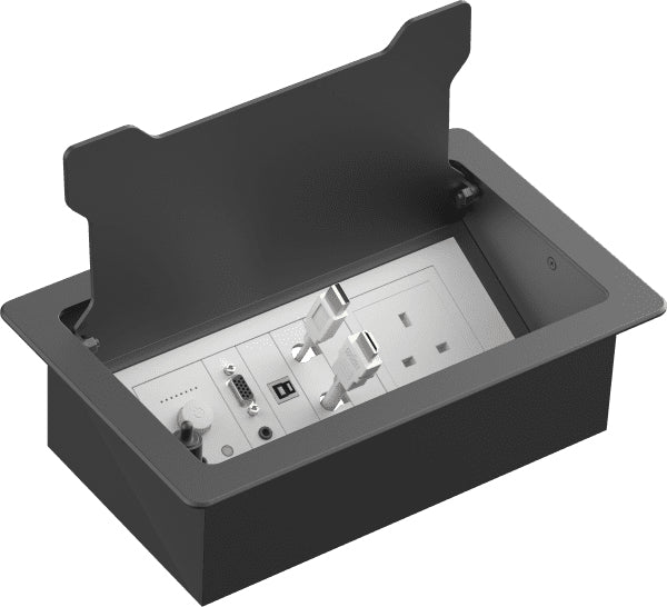 Vision TC3 SURRTB – Kabelgehäuse für Tisch/Bank, Schwarz/Weiss