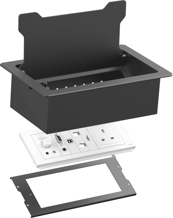 Vision TC3 SURRTB – Kabelgehäuse für Tisch/Bank, Schwarz/Weiss