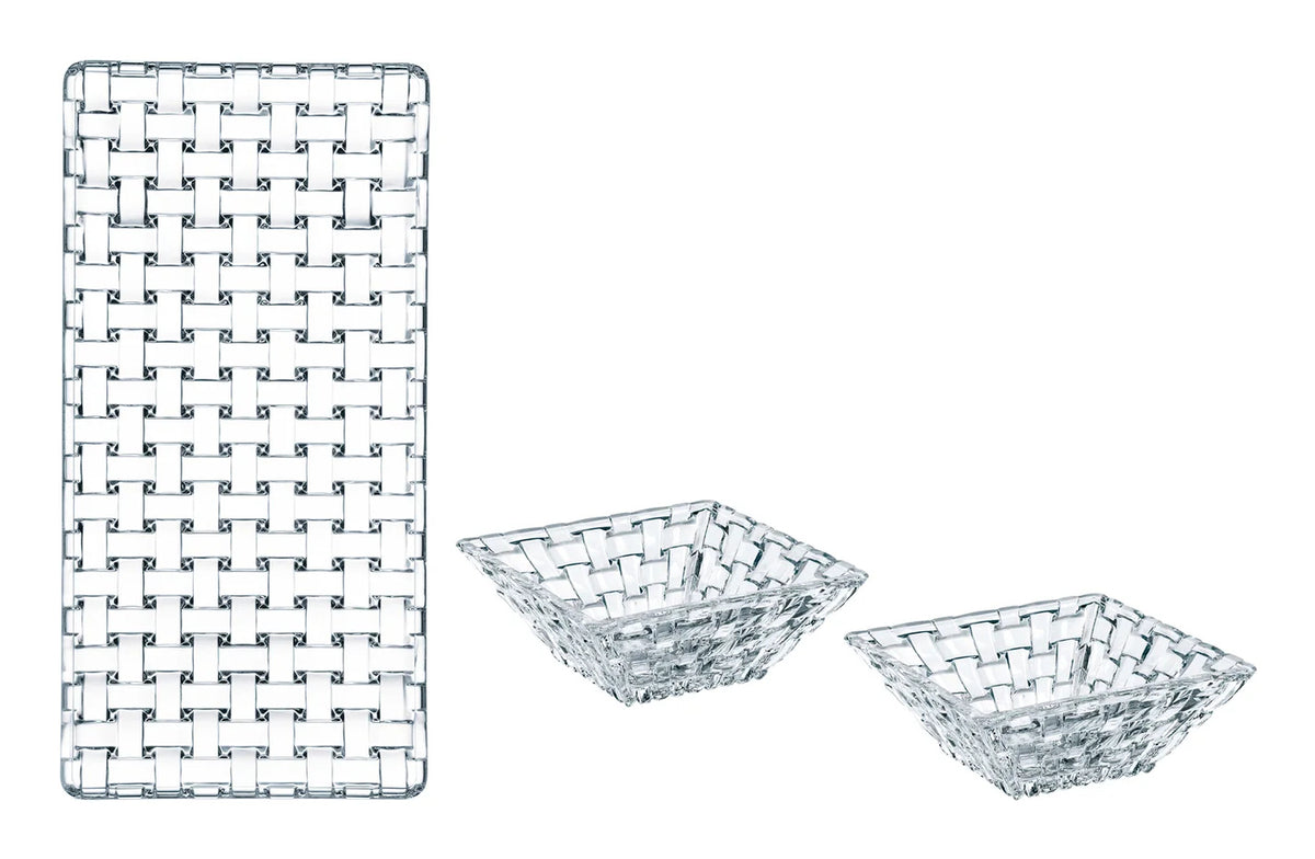 Nachtmann Servierset – 3-teiliges Set, 320 ml, Ø 28,0 cm, Kristallglas, Transparent, spülmaschinenfest