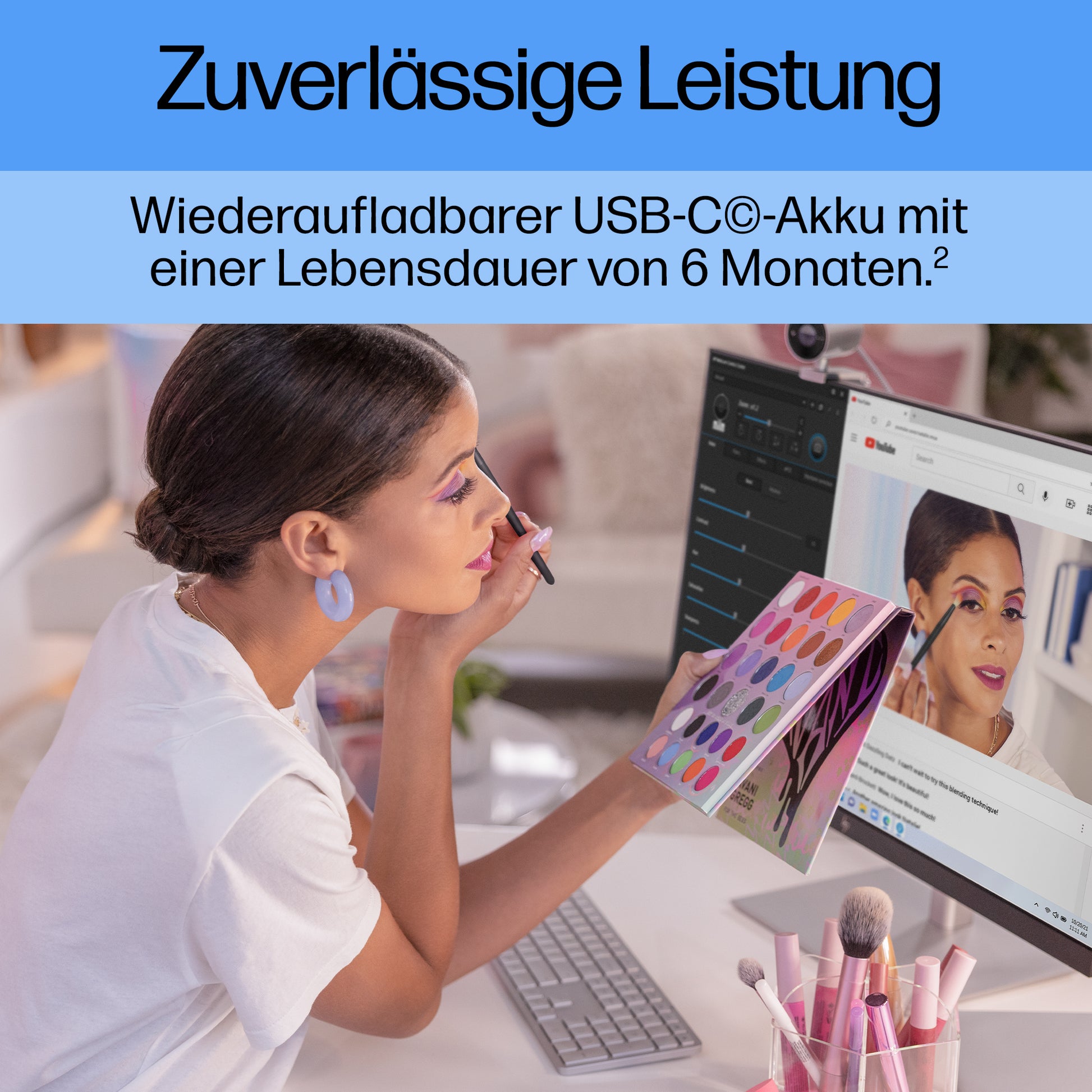 HP 970 – Tastatur – Bluetooth – Programmierbar, Multi-Device – USB-C-Ladeport – für PCs mit USB-A-Anschluss