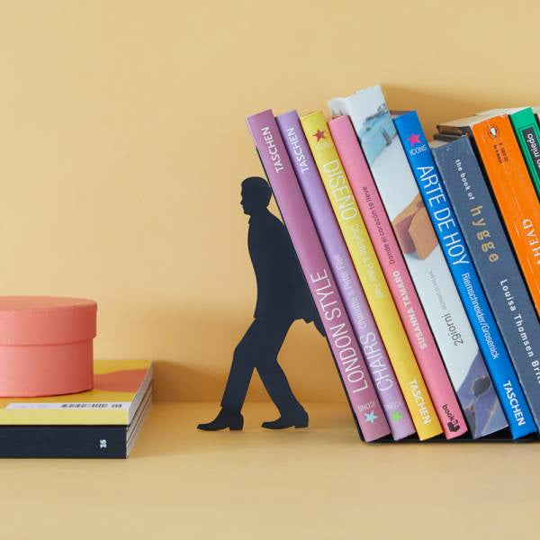 Trendform Too Many Books Buchstützen – 2er-Set, Schwarz, Metall, B 100 × H 170 × T 200 mm