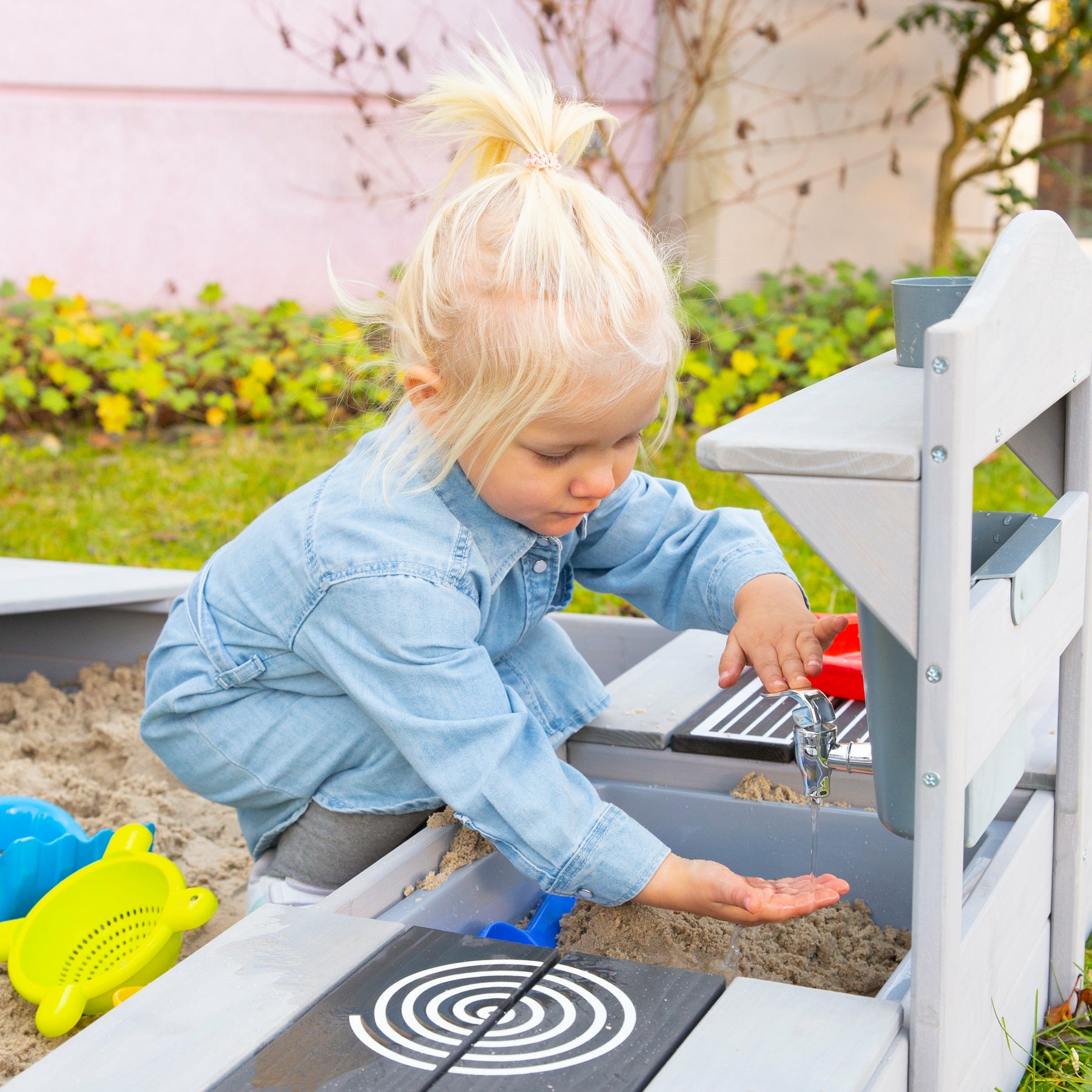 roba Matsch- & Spielküche BBQ – 114 × 89 × 37 cm – ab 1,5 J. – Holz, Kunststoff – hellgrau/Holz – FSC