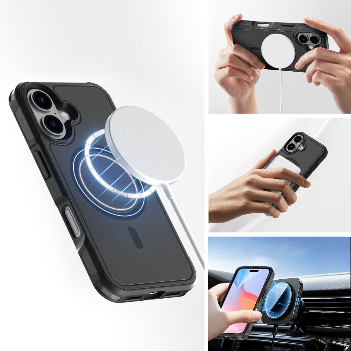 4smarts Backcover Defend – für Apple iPhone 17 – schwarz – TPU/PC – MagSafe-kompatibel, stossfest