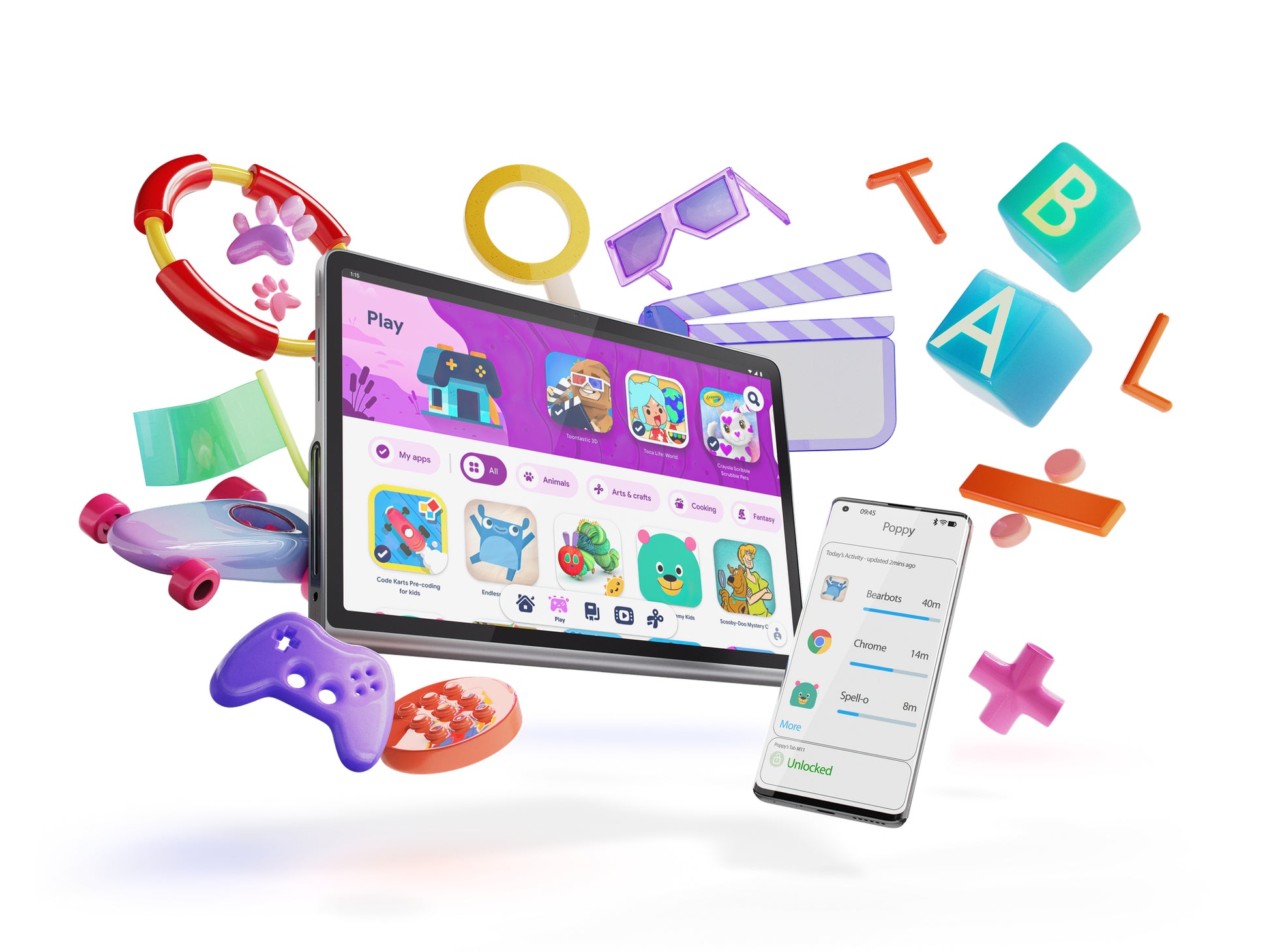 Lenovo Tab Plus – 11,5", 256 GB, 8 GB RAM, WLAN, Android 14, Grau