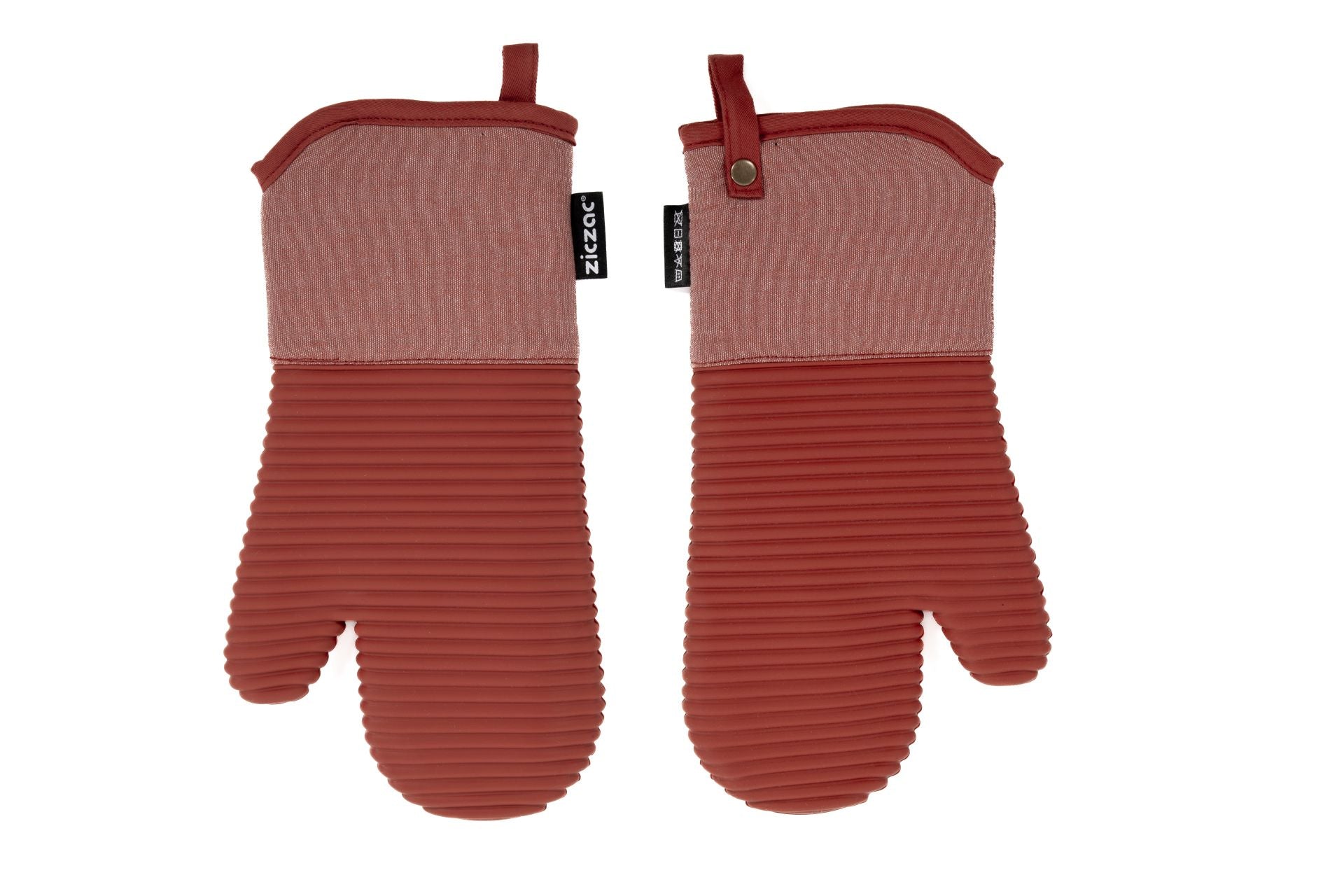 Tiseco SILO – Küchenhandschuh, 18 × 33 cm, Baumwolle/Silikon, rutschfest, Terracotta, 2er-Set