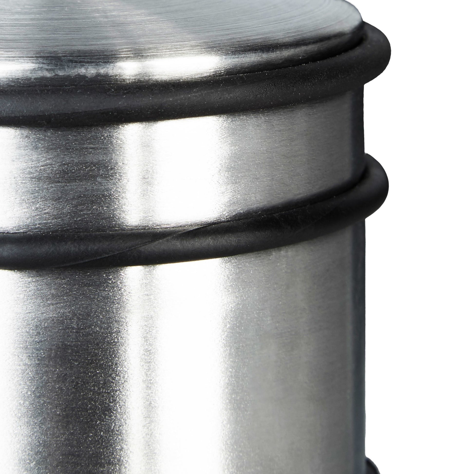 Relaxdays Türstopper – Gummi/Edelstahl – Schwarz/Silber – Ø 95 × H 75 mm