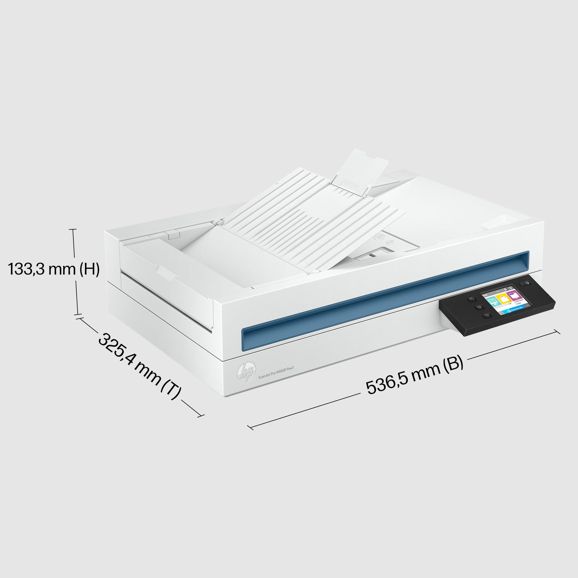 HP ScanJet Pro N4600 fnw1 – Flachbett + ADF, A4, Duplex, 40 Seiten/Min., ADF 100 Blatt, WLAN/LAN, 1'200 dpi