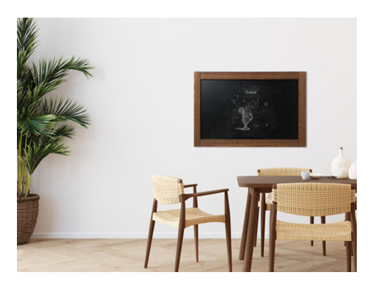 Bi-Office Kreidetafel – 1'000 × 700 mm – MDF-Rahmen, schwarz – für Kreide & Kreidemarker