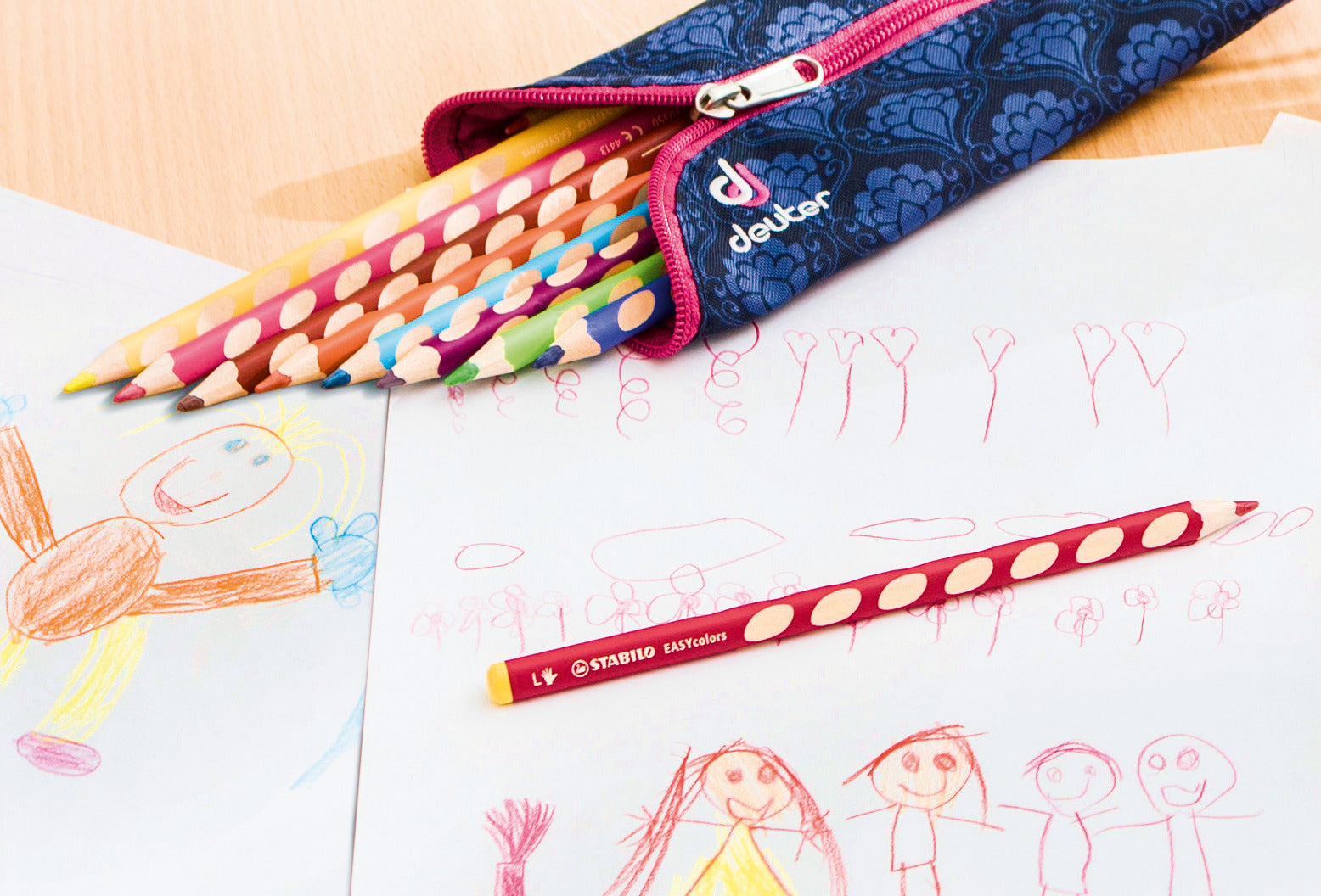 STABILO Buntstift, Mehrfarbig, 24er-Etui – Ergonomisch, Dreikant, Strichbreite 4,2 mm, für Linkshänder