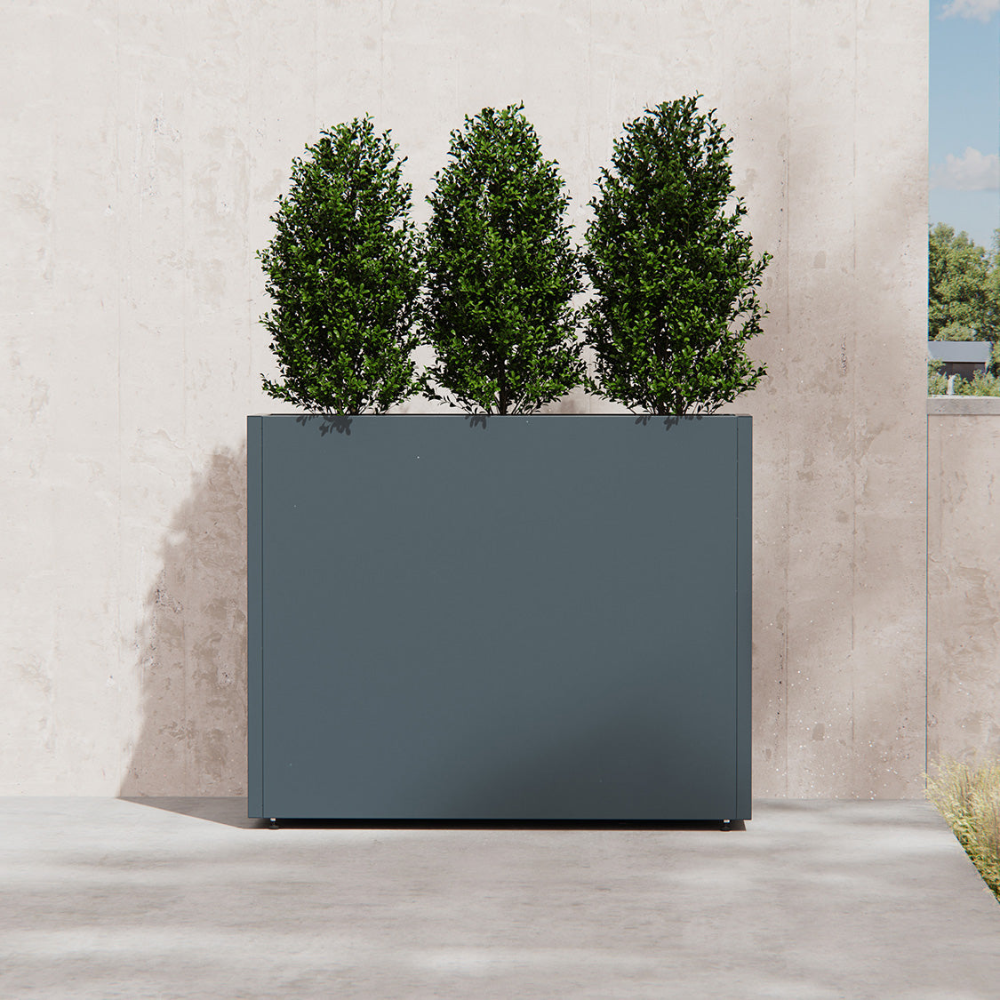 Herstera Pflanzgefäss – 100 × 80 × 40 cm – verzinkter Stahl, weiss