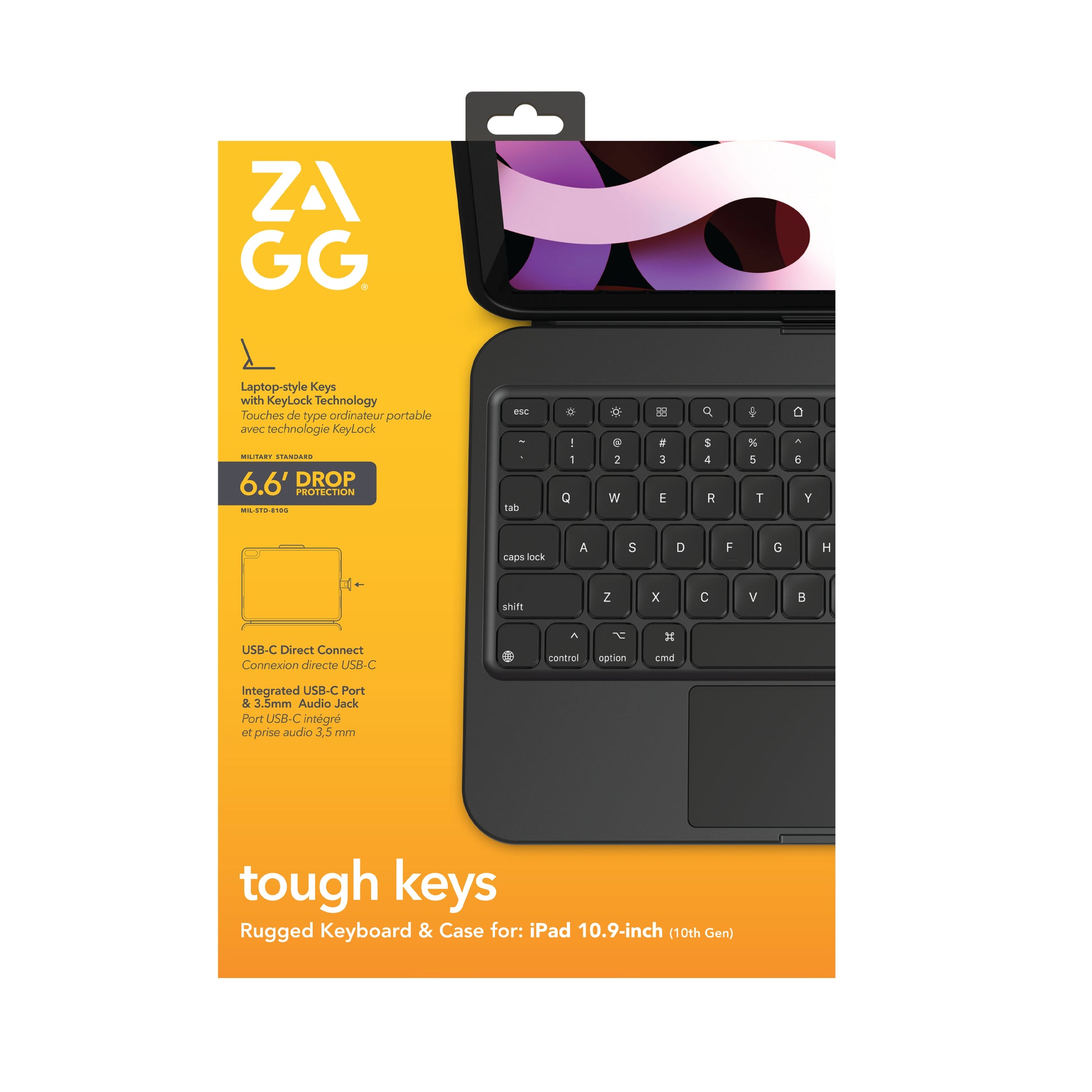 ZAGG Tough Keys – Tastatur, kabelgebunden (USB-C), CH-Layout (DE-CH) – für iPad 10,9" & 11"