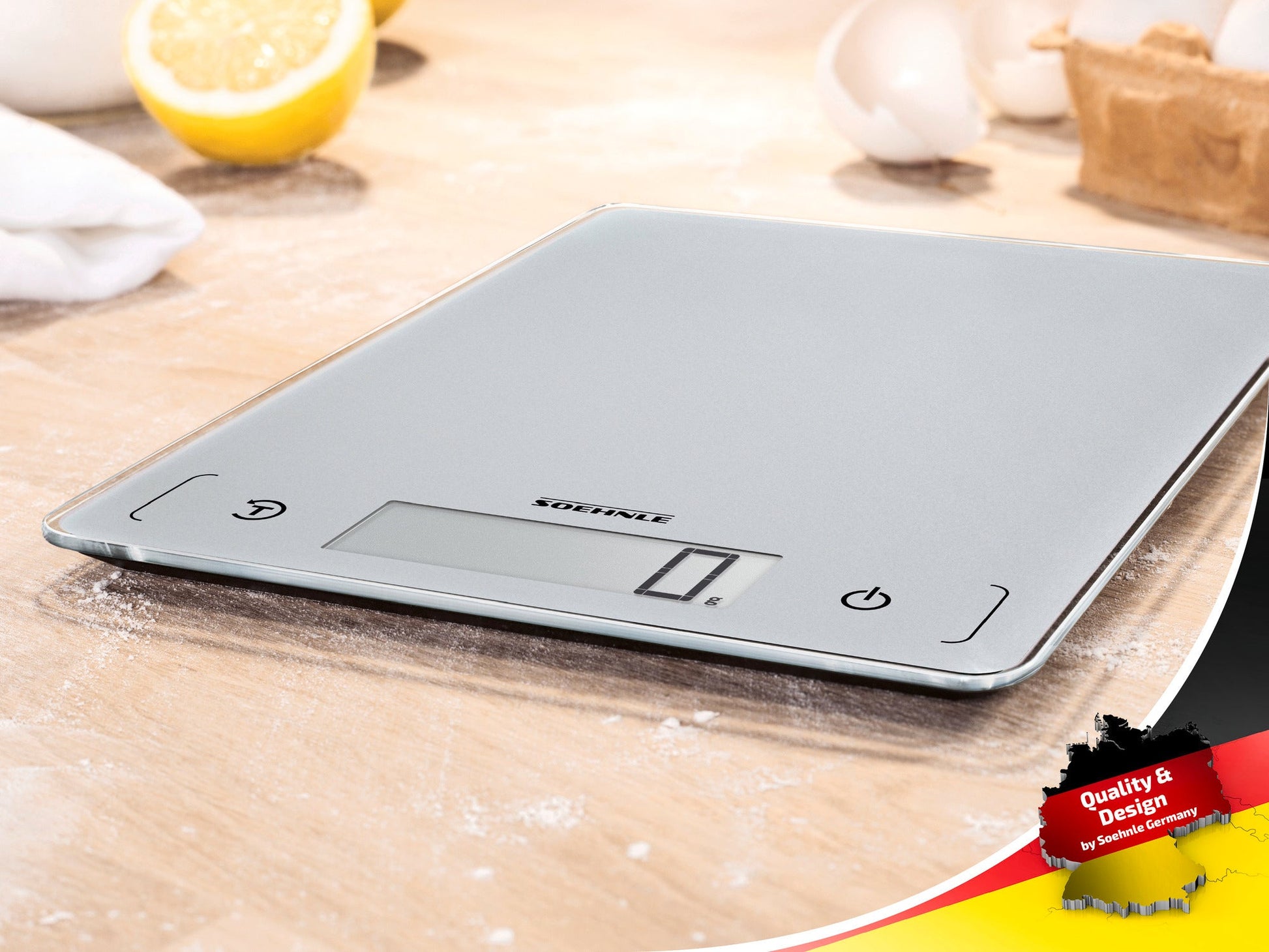 Leifheit Küchenwaage – Scale Page Comfort 300 – bis 10 kg, 1 g Teilung, silber