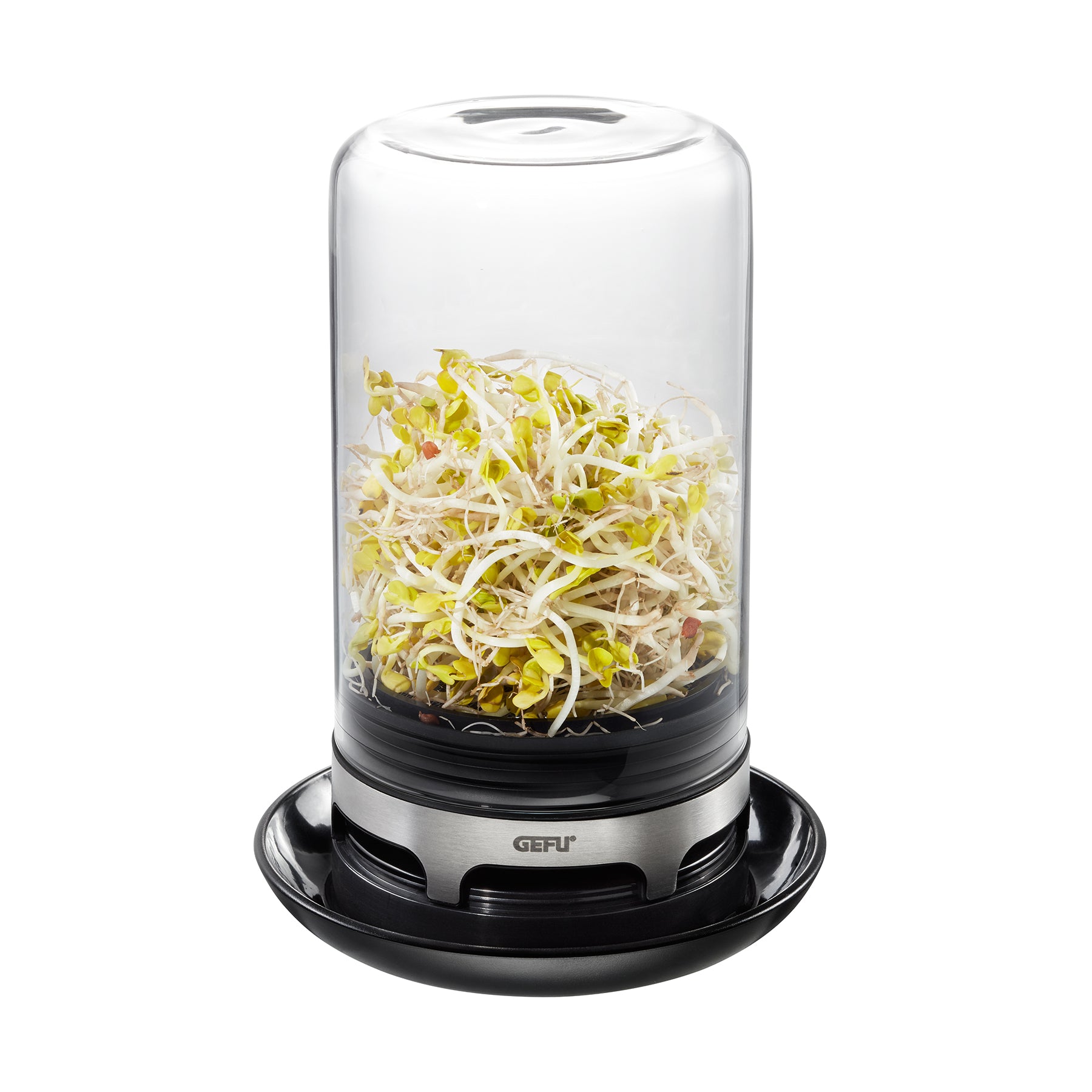 GEFU BIVITA – Sprossenglas 750 ml, Ø 13 × 18,8 cm, Glas (Borosilikat), Schwarz