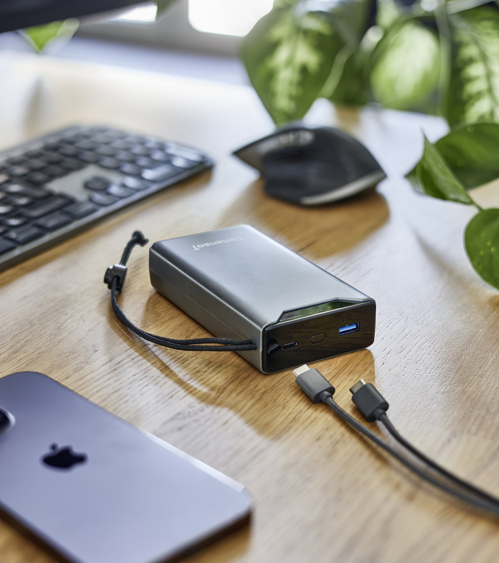 Intenso F20000 Powerbank 20'000 mAh – 20 W PD, 1× USB-C, 1× USB-A, grau